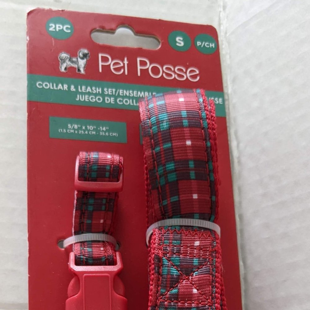 Pet Posse Christmas Print Dog Collar & Leash Set